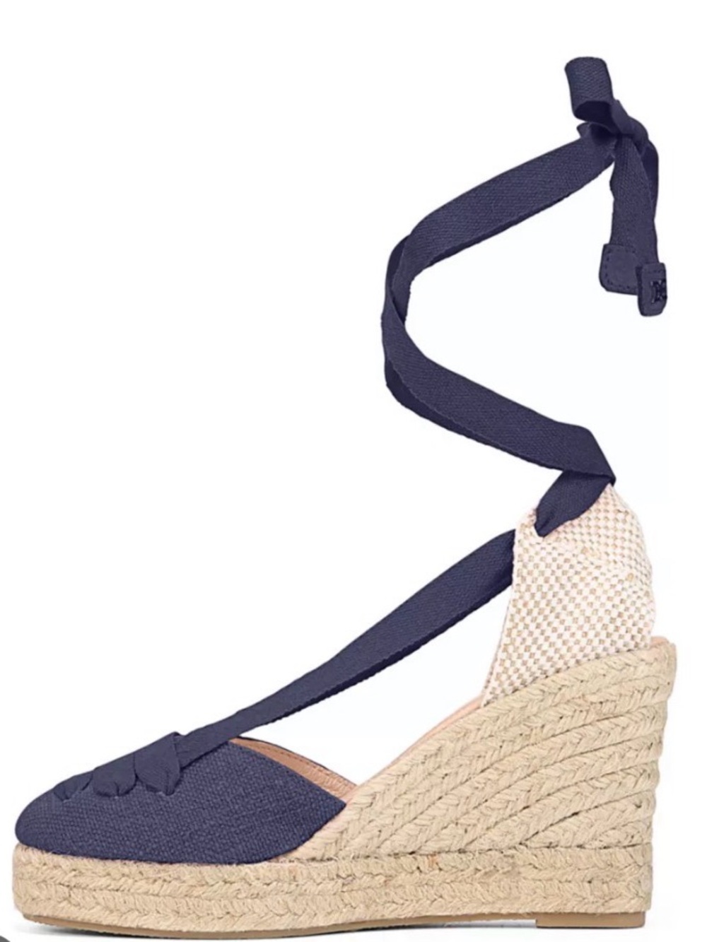 Sam Edelman Navy Espadrille Wedge Lace-Up Sandal